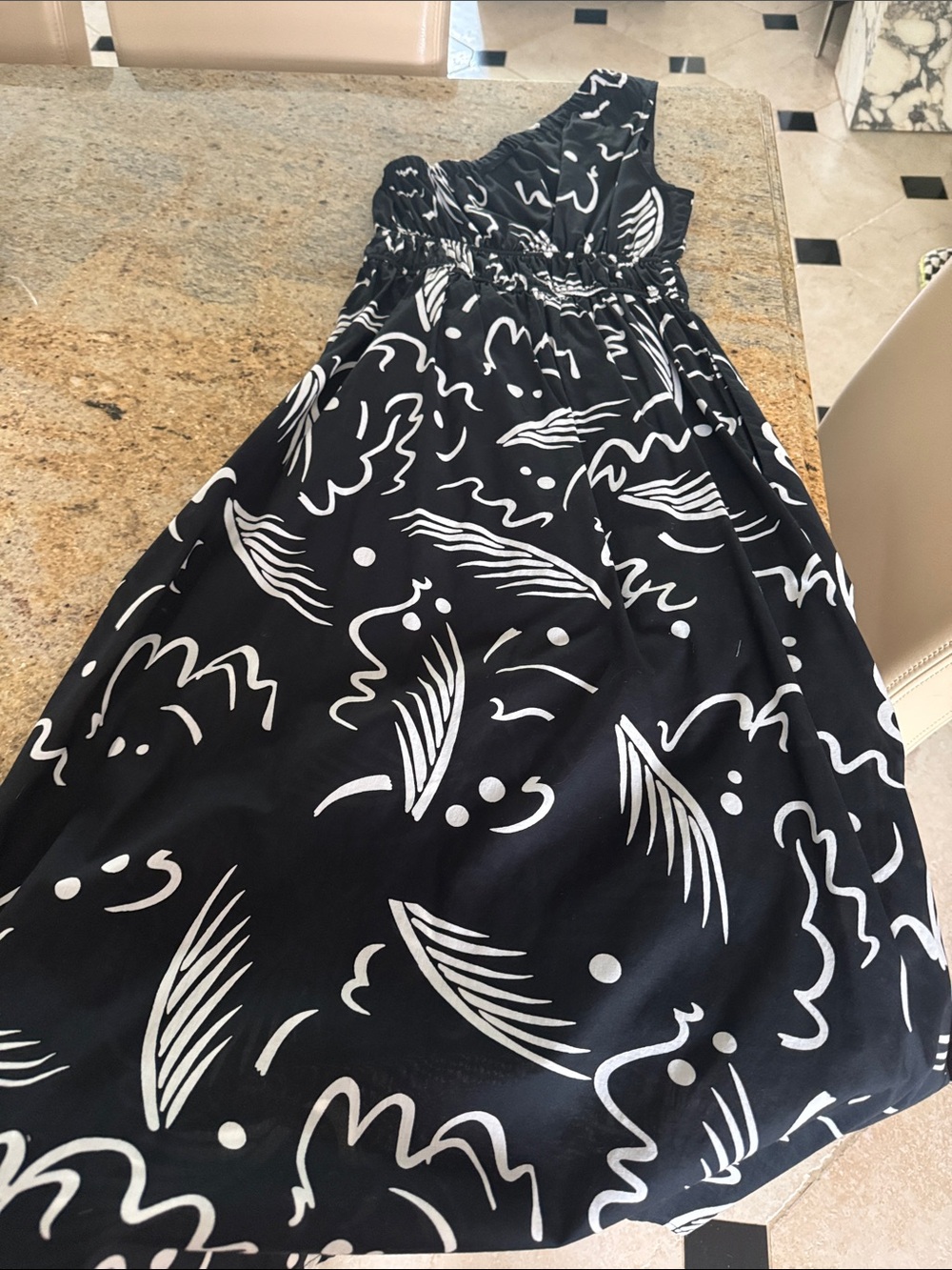 Rails Black Dress with White Polka Dot Print